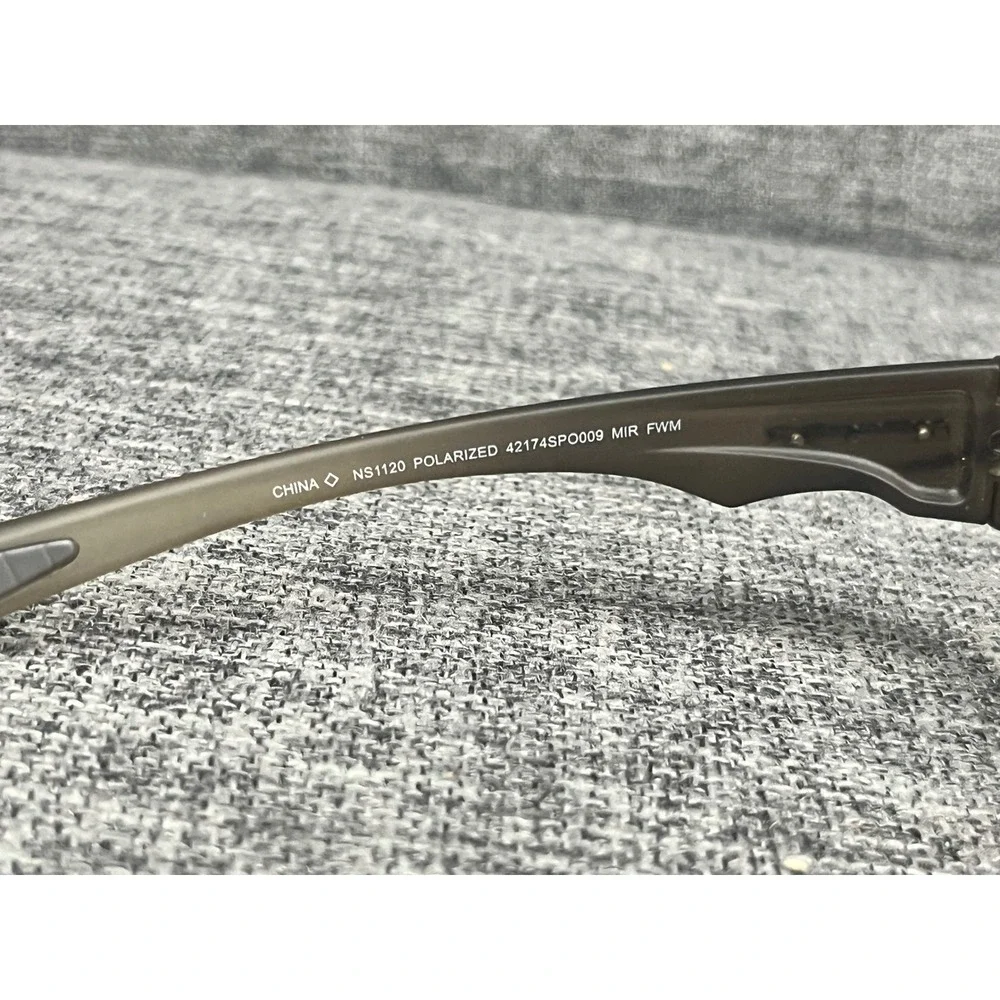 Panama Jack Mens Polarized Sport Sunglasses Matte Grey Orange Mirror NS1120